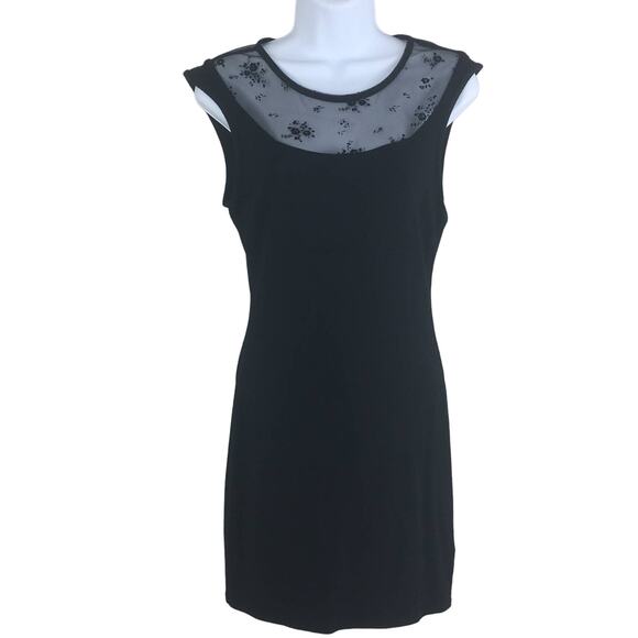 Forever 21 Little Black Dress with Lace Trim Size Large - Picture 4 of 7